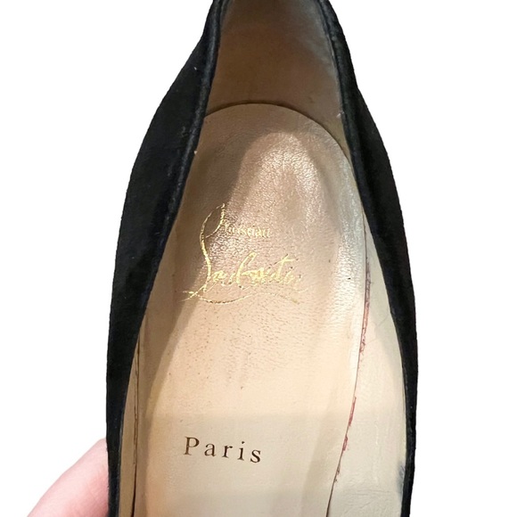 Christian Louboutin Decoltish 100 Black Suede Pump, size 39.5, US 9.5 - Picture 10 of 11